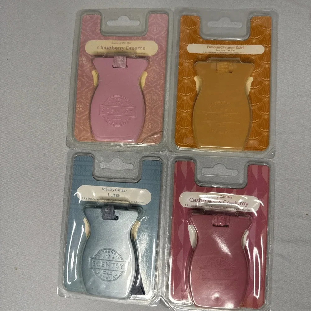 Scentsy Car Bar Cloudberry Dreams Luna Cashmere Corduroy Pumpkin Swirl Lot Of 4
